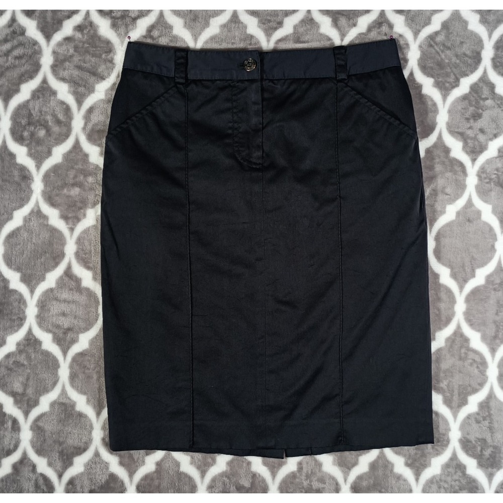 Armani Exchange Pencil Skirt Women Size 4 Black Capsule Stretch Pockets